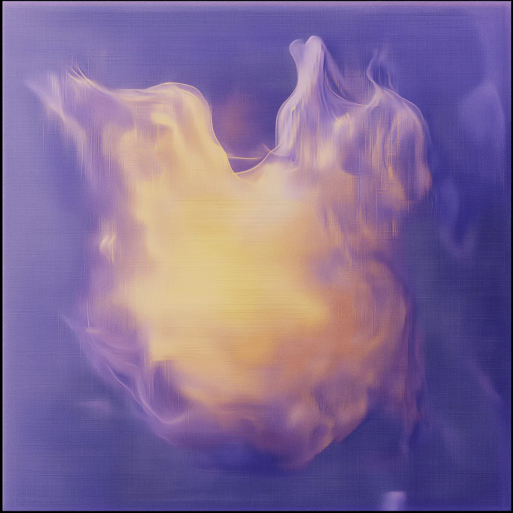 Purple and gold simulation field illustration.
