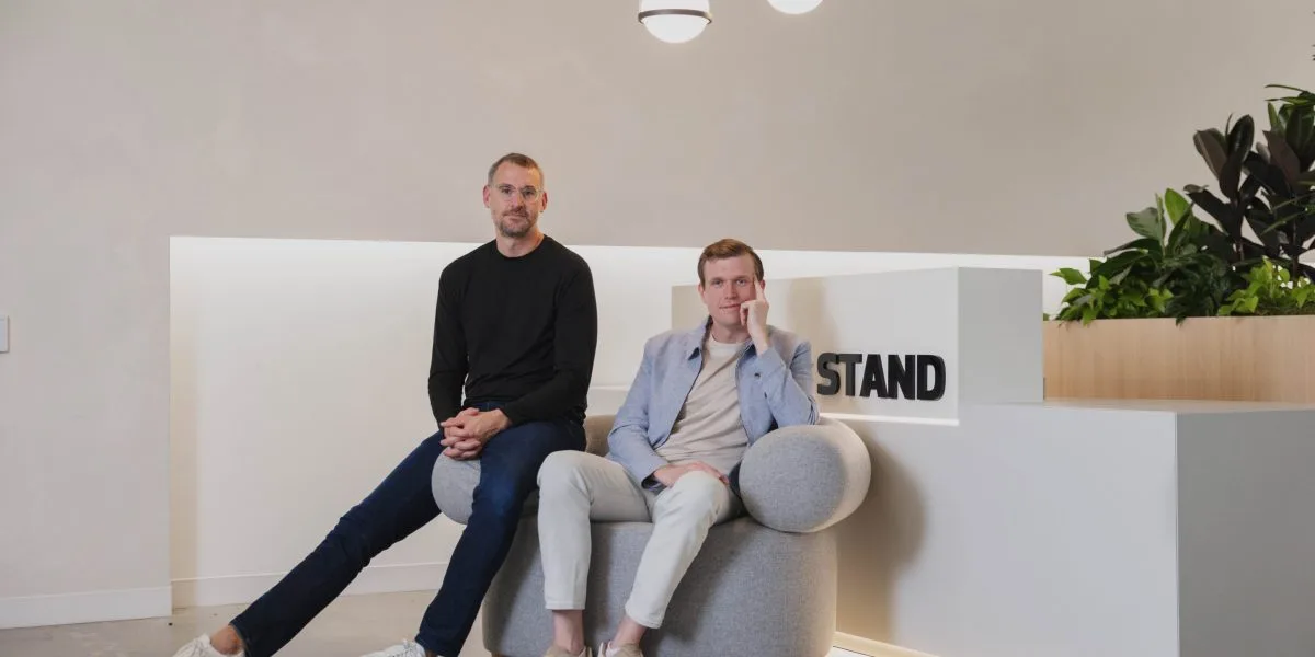 Stand co-founders Jason Mueller and Dan Preston in the Stand office